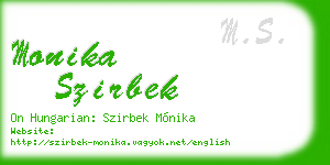 monika szirbek business card