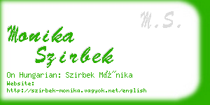 monika szirbek business card